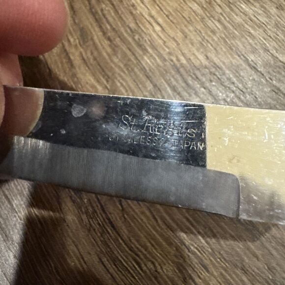 LOT 3 St. Regis Steak Knives Wood Handle Japan Stiletto Rizzito? Stainless -BUB - Picture 2 of 3